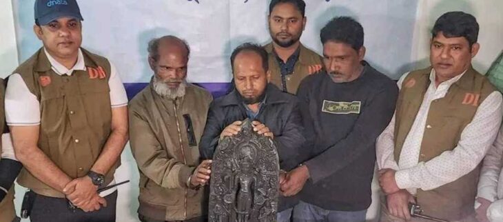 ৭ কোটি টাকার কষ্টি পাথরের বিষ্ণু মূর্তি উদ্ধার