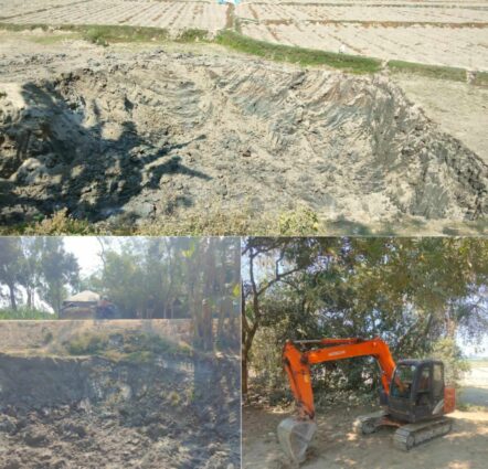 ফসলি জমি খনন করে ঝকিপূর্ণ আবাদি জমি ও সড়ক