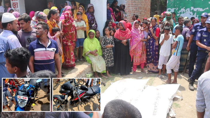 নওগাঁয় দুই মোটরসাইকেলের মুখোমুখি সংঘর্ষ, দম্পতি নিহত আহত দুই