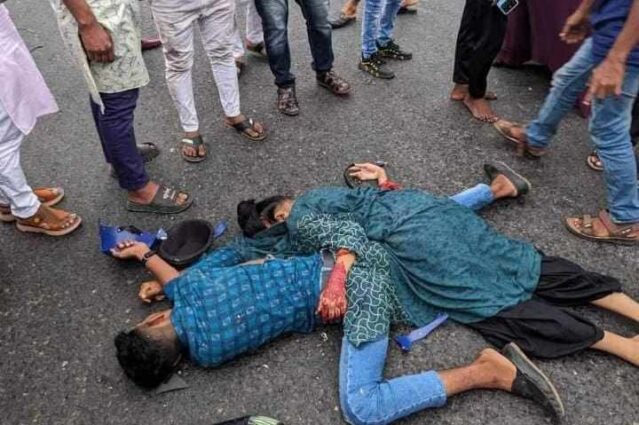 নারায়ণগঞ্জ সড়ক দুর্ঘটনায় মোটর সাইকেল আরোহী দুইজন নিহত