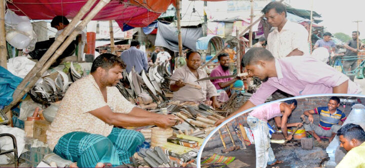 হাতুড়ি-লোহার টুং টাং শব্দে মুখরিত বগুড়ার কামারশালা
