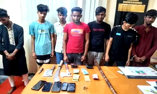 বগুড়ায় অস্ত্রসহ আটক সাত ছিনতাইকারী