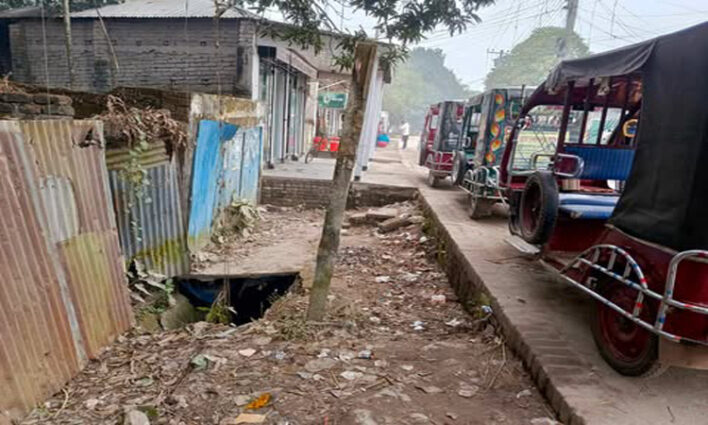 নীলফামারীর ডোমার পৌরসভার সড়ক দখলের মহা উৎসব