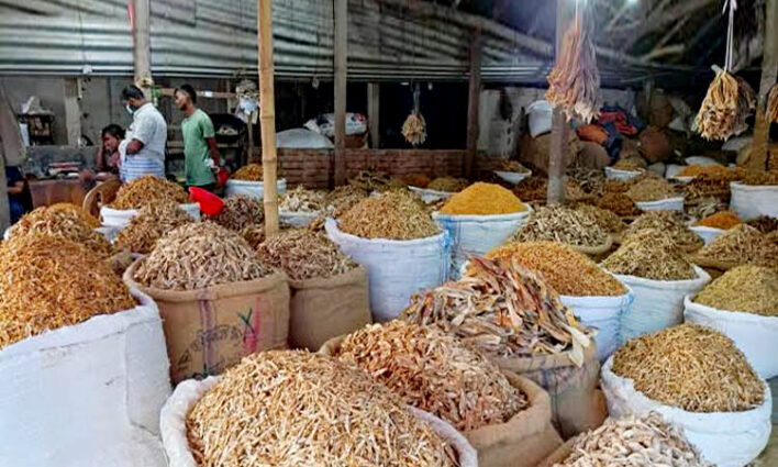 নীলফামারীর সৈয়দপুরে তলানিতে নেমেছে শুঁটকি বেচাকেনা