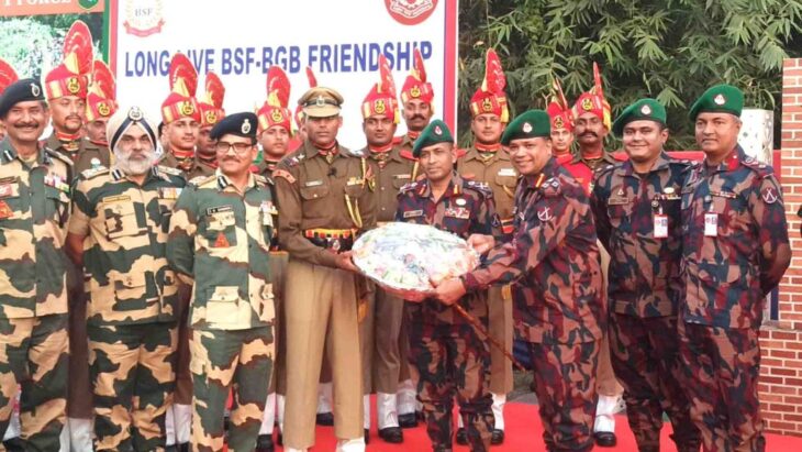 পঞ্চগড়ে বিজিবি বিএসএফের যৌথ রিট্রিট সিরিমনি