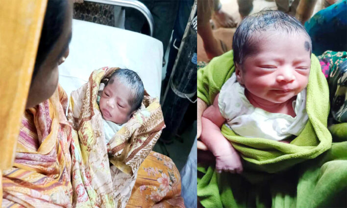 ঠাকুরগাঁওয়ে ভুট্টা ক্ষেত থেকে জীবিত কন্যাশিশু উদ্ধার