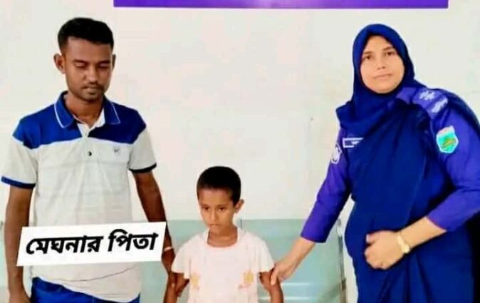 পুলিশের সহায়তায় শিশু মেঘনাকে ফিরে পেলেন পরিবার