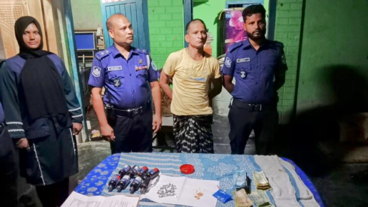 ঠাকুরগাঁওয়ের পীরগঞ্জে যৌথ বাহিনীর অভিযানে মাদকসহ ব্যবসায়ী আটক