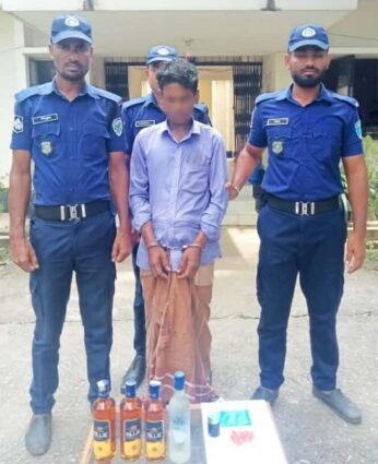 তাহিরপুরে মদ ও ইয়াবা সহ এক মাদক কারবারি আটক