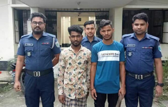 তাহিরপুরে একটি ষ্টীলবডি নৌকায় ২শত ঘনফুট বালিসহ দুজন আটক