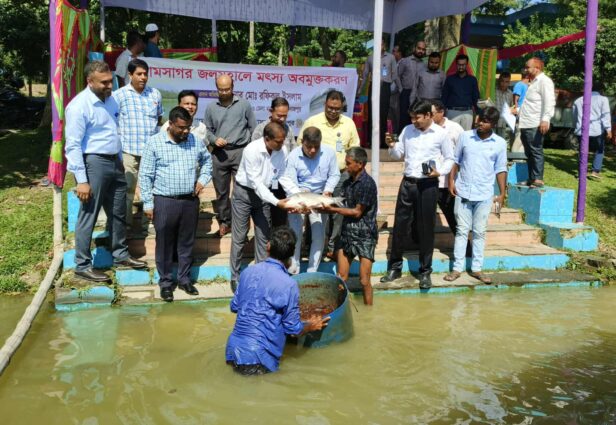 দিনাজপুরের ঐতিহাসিক রামসাগরের জলমহালে মৎস্য অবমুক্ত করলেন জেলা প্রশাসক