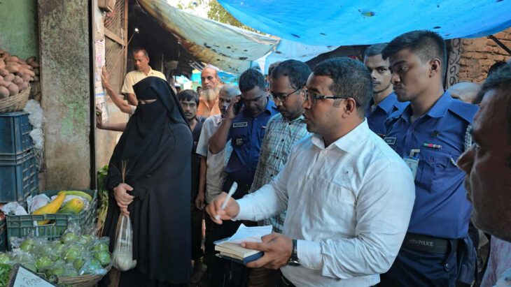 ঠাকুরগাঁওয়ে বাজারে ভ্রাম্যমাণ আদালতের অভিযান,দুই ব্যবসায়ীকে জরিমানা