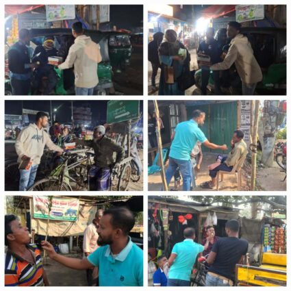 ওসি মোস্তাফিজুরের বদলিতে আদমদীঘিতে মিষ্টি বিতরণ।