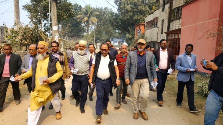 ঠাকুরগাঁও-১ আসনে মির্জা ফখরুলের পক্ষে ছোট ভাই মির্জা ফয়সালের নির্বাচনী প্রচারণা।